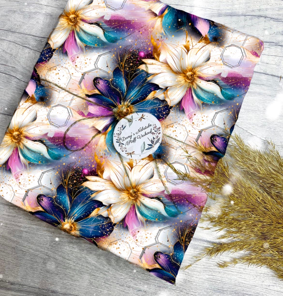 Gold Blume  Dauervorbestellung Stoff